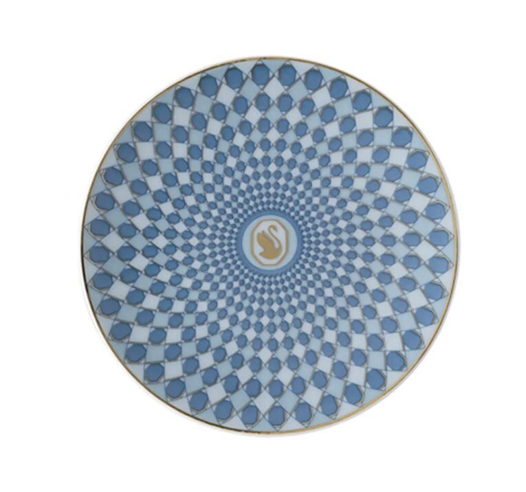 Swarovski Signum Azure - Düz Tabak, Mavi, 10 cm