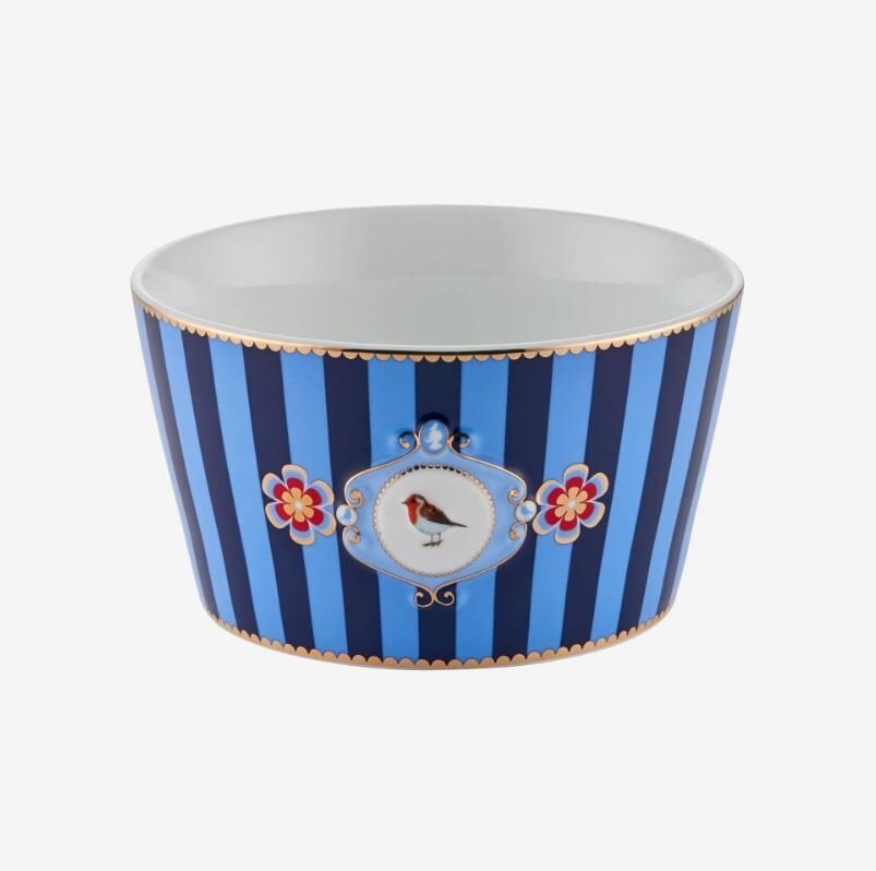 Love Birds Mavi Çizgili Kase 15 cm