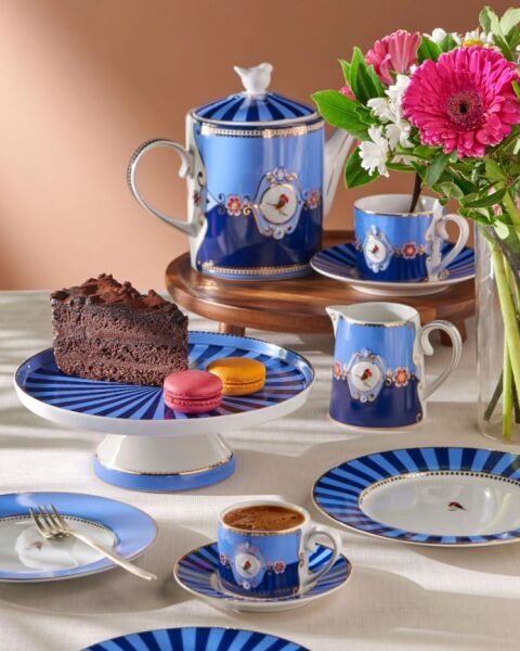 Love Birds Mavi Mini Kek Standı 24 cm