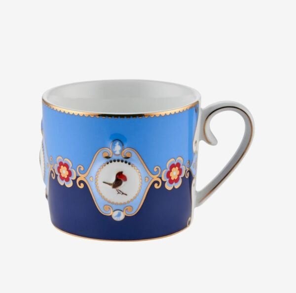 Love Birds Mavi Madalyon Desenli Çay Fincanı 200 ml