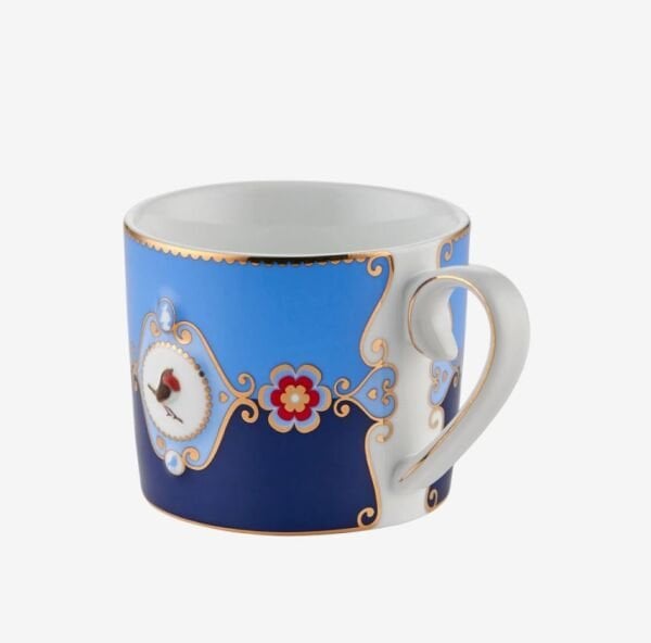 Love Birds Mavi Madalyon Desenli Çay Fincanı 200 ml