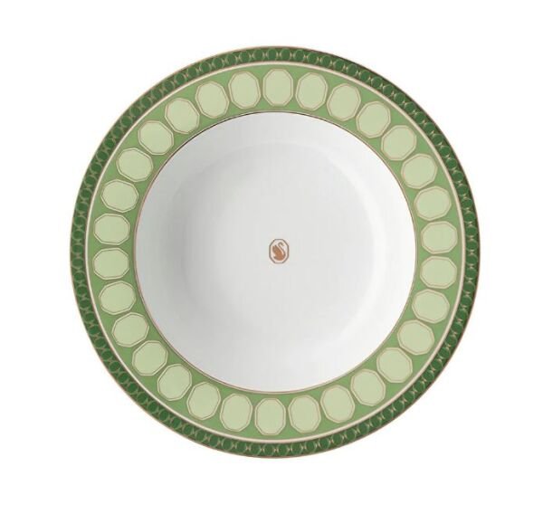 Swarovski Signum Fern - Çukur Tabak, Yeşil, 24 cm