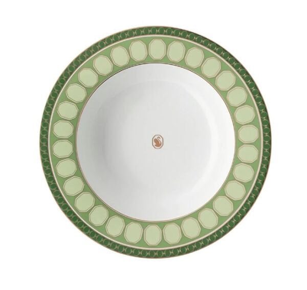 Swarovski Signum Fern - Çukur Tabak, Yeşil, 24 cm