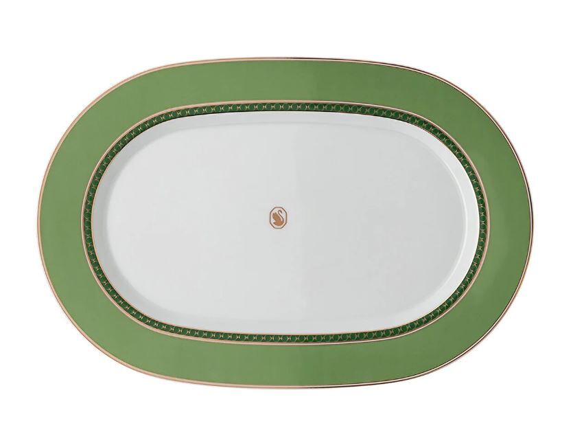 Swarovski Signum Fern Oval Servis Tabağı 34 cm