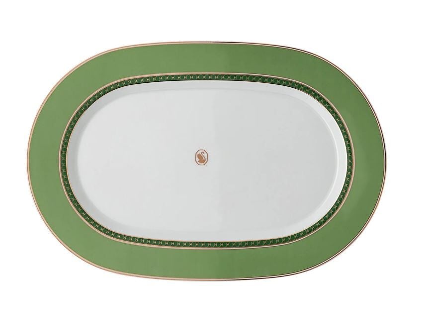 Swarovski Signum Fern Oval Servis Tabağı 34 cm