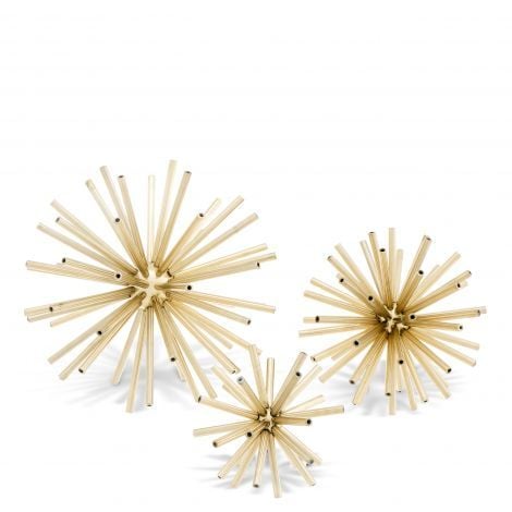 EICHHOLTZ OBJECT METEOR SET OF 3 POLISHED BRASS
