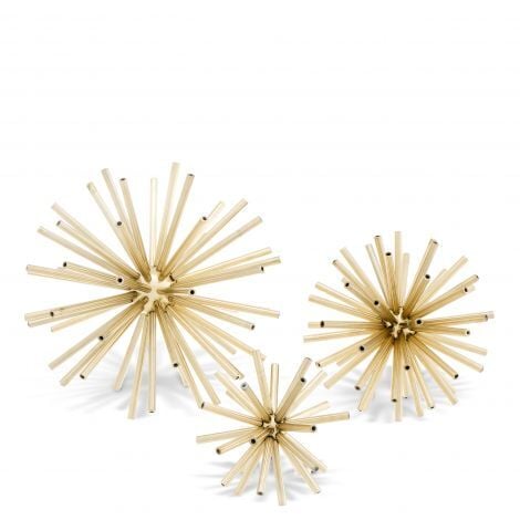 EICHHOLTZ OBJECT METEOR SET OF 3 POLISHED BRASS