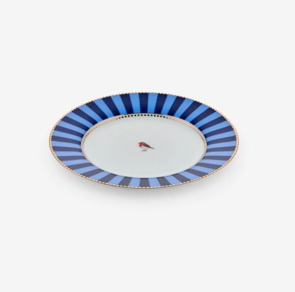 Love Birds Mavi Çizgili Tabak 17 cm