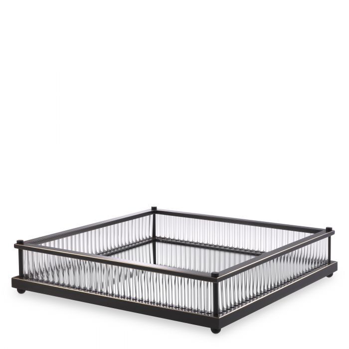 EICHHOLTZ TRAY CORA SQUARE BRONZE HIGHLIGHT FINISH