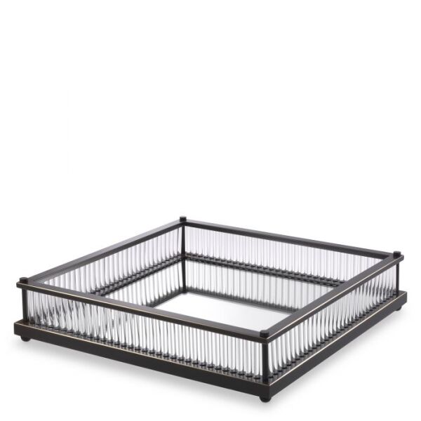 EICHHOLTZ TRAY CORA SQUARE BRONZE HIGHLIGHT FINISH