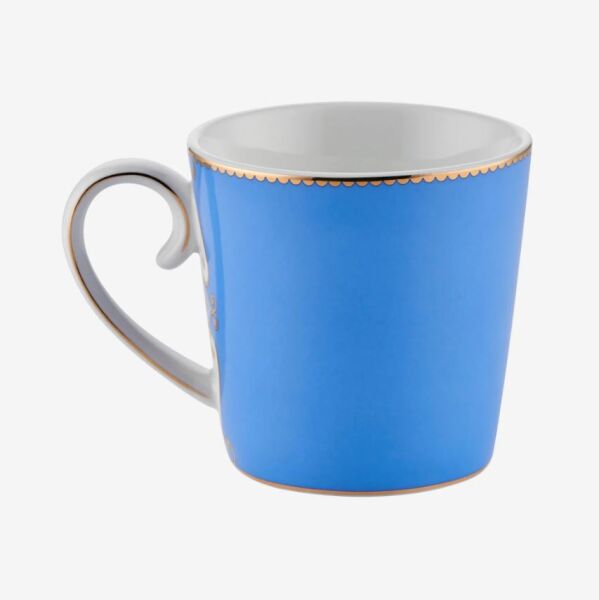 Love Birds Mavi Madalyon Desenli Mug 250 ml