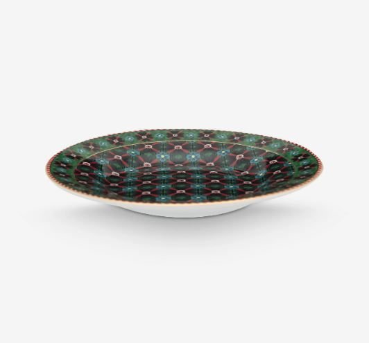 Yeşil Porselen Petit Four Tabağı 12 Cm
