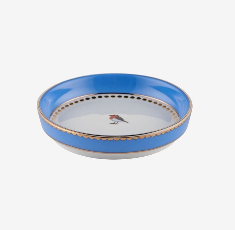 Love Birds Mavi Çay Tabağı 9 cm