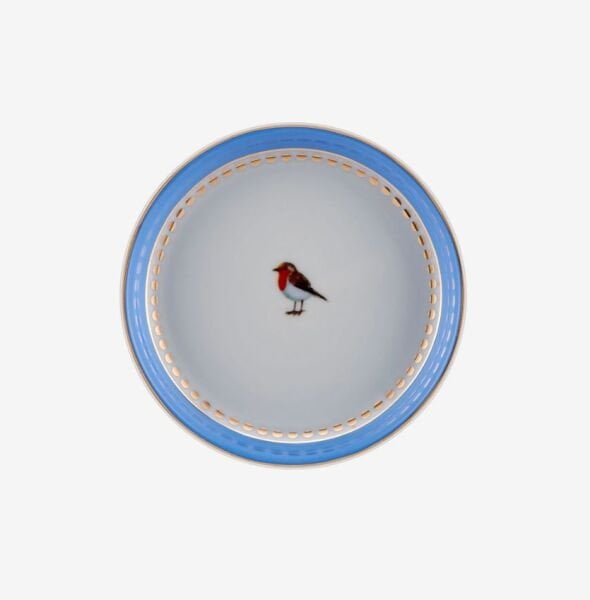 Love Birds Mavi Çay Tabağı 9 cm