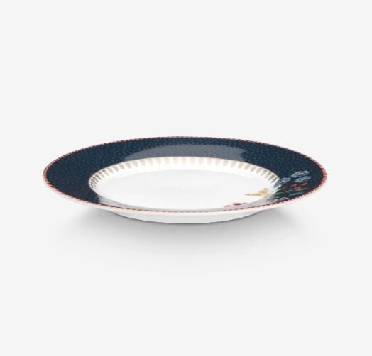 Mavi Porselen Pasta Tabağı 17 Cm
