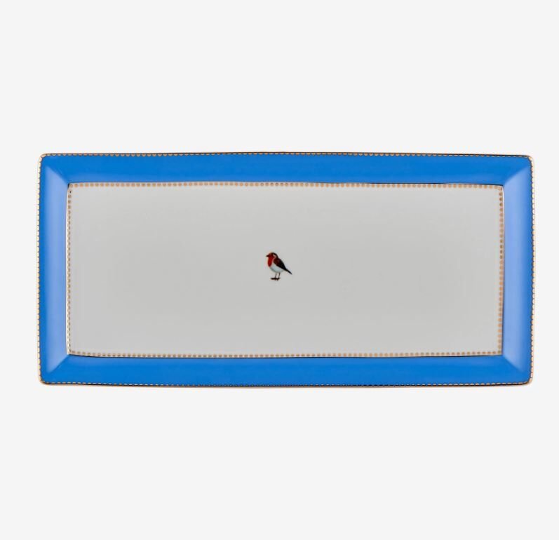 Love Birds Mavi Servis Tabaği 33.3x15.5cm