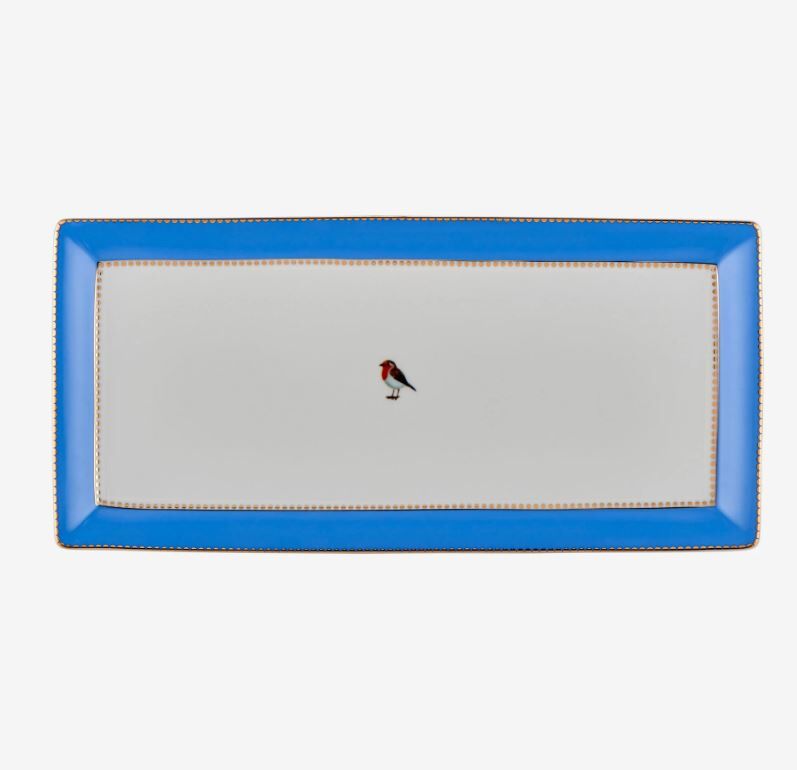 Love Birds Mavi Servis Tabaği 33.3x15.5cm