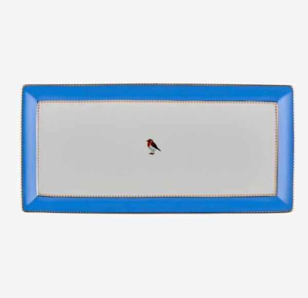 Love Birds Mavi Servis Tabaği 33.3x15.5cm