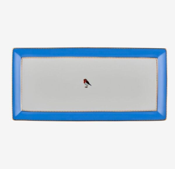 Love Birds Mavi Servis Tabaği 33.3x15.5cm