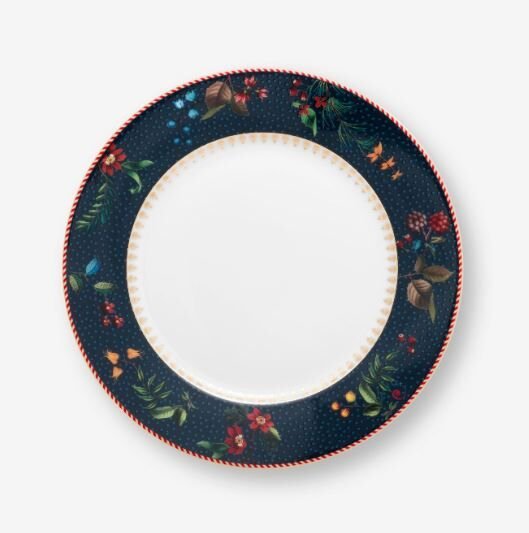 Mavi Porselen Kahvaltı Tabağı 21 Cm