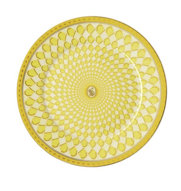 Swarovski  Signum Jonquil Sarı Düz Tabak 18 cm