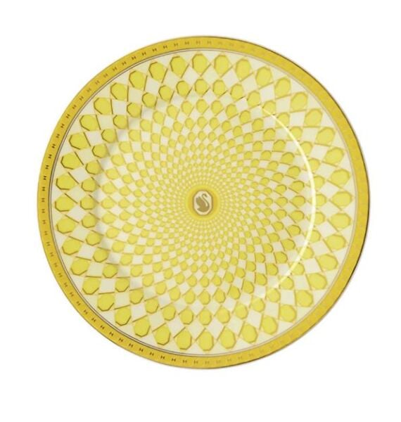 Swarovski  Signum Jonquil Sarı Düz Tabak 18 cm