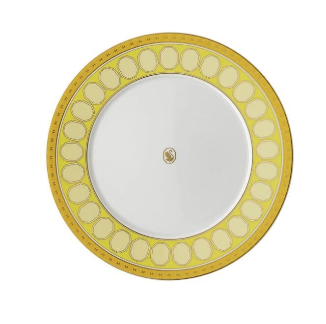 Swarovski Signum Jonquil Sarı Düz Tabak 23 cm