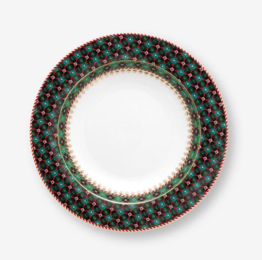 Yeşil Porselen Çukur Tabak 21,5 Cm