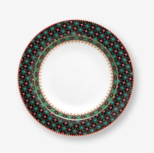 Yeşil Porselen Çukur Tabak 21,5 Cm