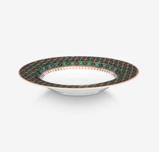 Yeşil Porselen Çukur Tabak 21,5 Cm