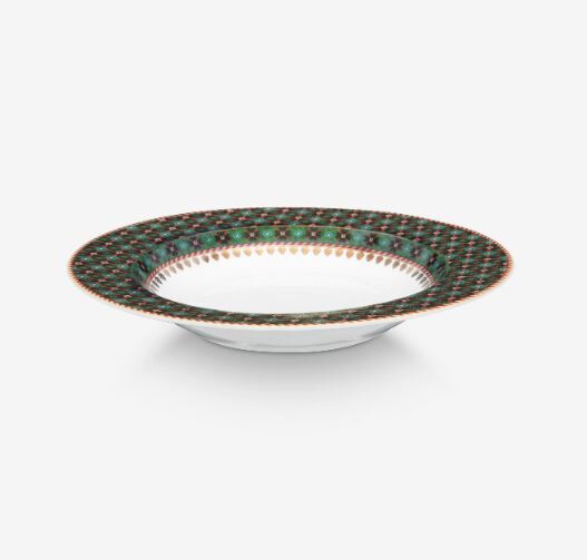 Yeşil Porselen Çukur Tabak 21,5 Cm