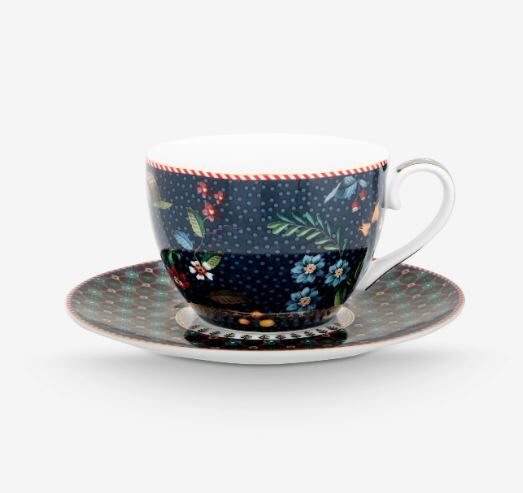 Mavi Porselen Çay Fincan Seti 280 Ml