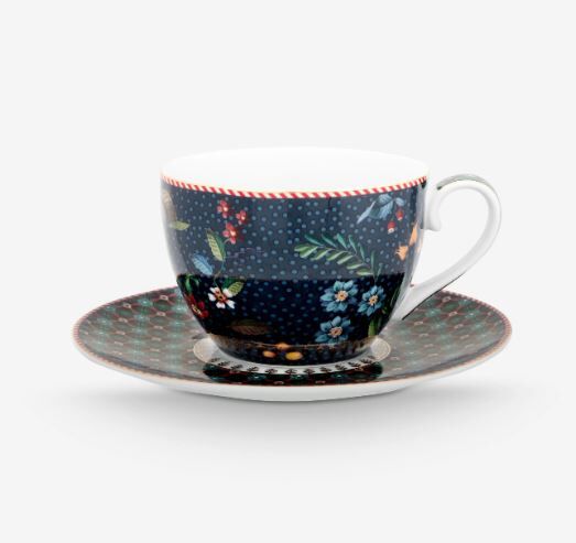 Mavi Porselen Çay Fincan Seti 280 Ml