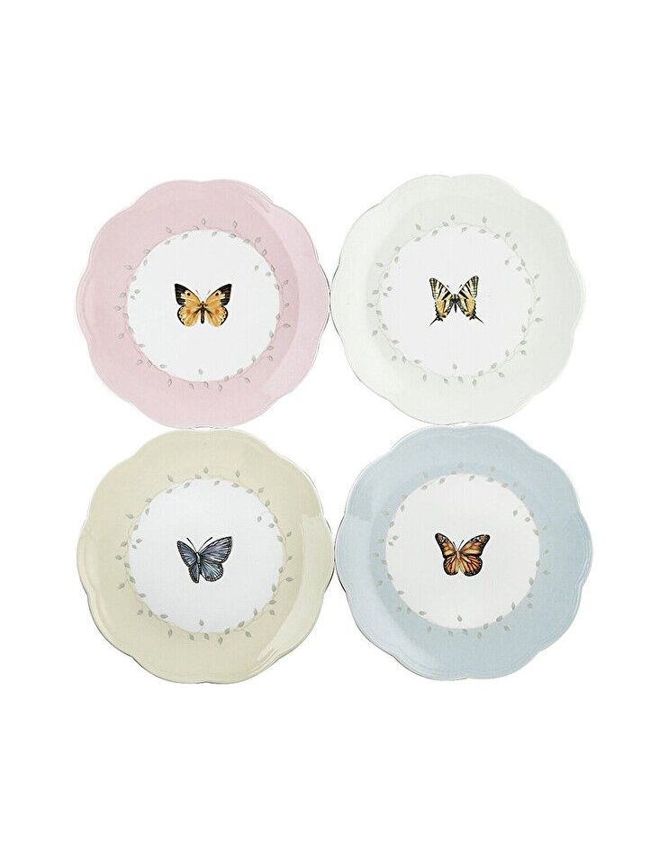 Butterfly Porselen Pasta Tabağı 4'lü Set 20 cm