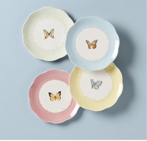 Butterfly Porselen Pasta Tabağı 4'lü Set 20 cm