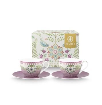 Mor Porselen Çay Fincan Seti 280 Ml