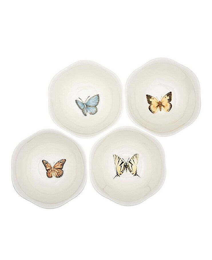Butterfly Porselen Salata Kasesi, 4 Renk, 12X6cm, 4'lü Set