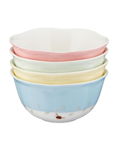 Butterfly Porselen Salata Kasesi, 4 Renk, 12X6cm, 4'lü Set