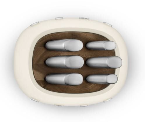 Retro Standlı Bıçak Seti Krem