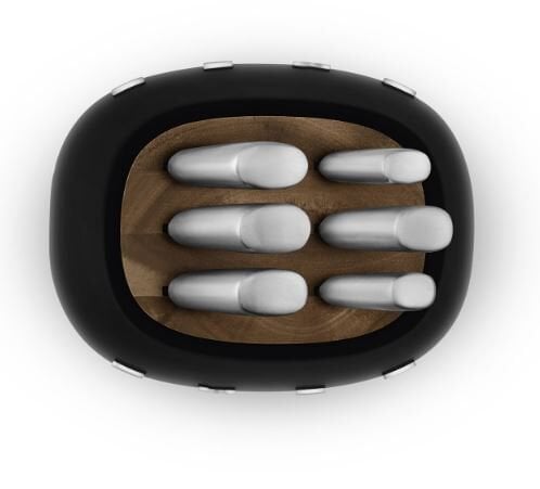 Retro Standlı Bıçak Seti Siyah