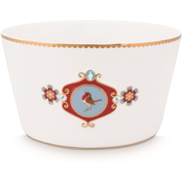 Love Bird Beyaz Madalyon Desenli Kase 15 cm