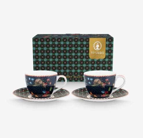 Mavi Porselen Kahve Fincan Seti 120 Ml