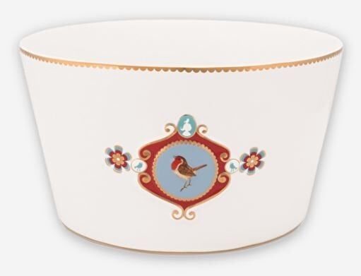 Love Bird Beyaz Madalyon Desenli Kase 20 cm