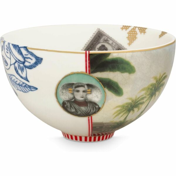 Heritage Palmiyeli Beyaz Kase 15 cm