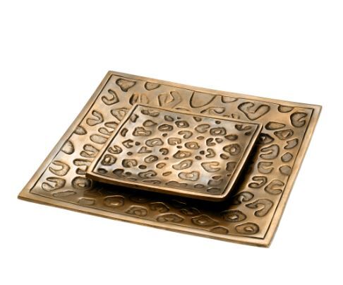 Tray Jaguar vintage brass finish set of 2
