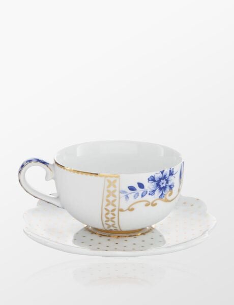 ROYAL BEYAZ/ALTIN RENKLİ KAHVE FİNCANI