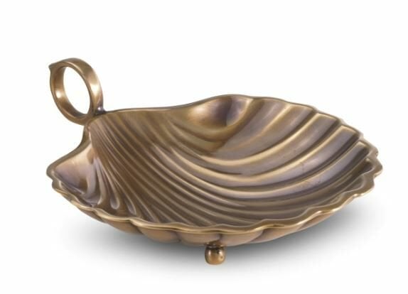 Tray Shell S vintage brass finish