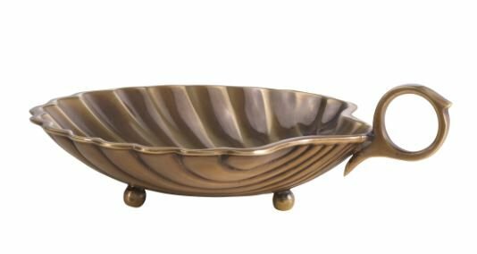 Tray Shell S vintage brass finish