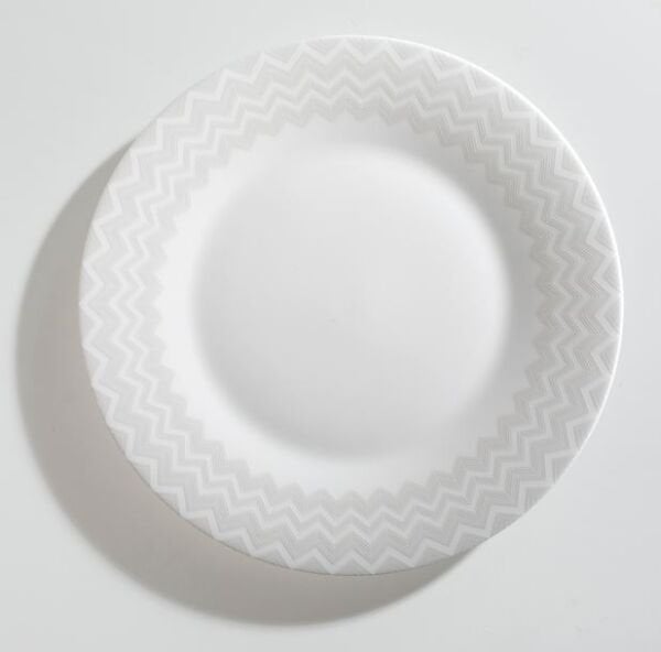 MISSONI ZIG ZAG WHITE - BEYAZ-GRI, YEMEK TABAGI 27,5 CM