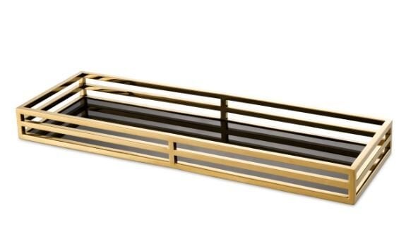 Tray Ersa rectangular gold finish